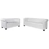 Image de vidaXL Canapé Chesterfield à 2 places et à 3 places blanc