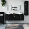 Image de vidaXL Ensemble de meubles salle de bain 7 pcs noir bois d'ingénierie242561
