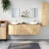 Image de Vidaxl Ensemble De Meubles Salle De Bain 7 Pcs ChÃªne Bois D'ingÃ©nierie