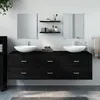 Image de vidaXL Ensemble de meubles salle de bain 5 pcs noir bois d'ingénierie242563