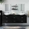 Image de vidaXL Ensemble de meubles salle de bain 5 pcs noir bois d'ingÃ©nierie 242563