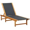 Image de vidaXL Chaise longue Bois d'acacia solide et textilène41745