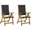 Image de Vidaxl Chaises Pliables De Jardin Lot De 2 Bois D'acacia Et TextilÃ¨ne