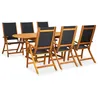 Image de Vidaxl Mobilier Ã DÃ®ner D'extÃ©rieur 7 Pcs En Bois D'acacia Solide