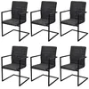 Image de vidaXL Chaises à manger cantilever lot de 6 noir similicuir272416