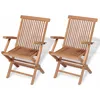 Image de vidaXL Chaises De Jardin En Teck 2 Pcs 55 X 60 X 89 Cm