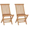 Image de Vidaxl Chaises Pliables De Jardin Lot De 2 Bois De Teck Solide