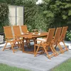 Image de vidaXL Ensemble Ã  manger d'extÃ©rieur 7 pcs Bois d'acacia solide 150-200 cm