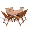 Image de Vidaxl Mobilier Ã DÃ®ner D'extÃ©rieur 7 Pcs En Bois D'acacia Solide