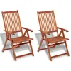 Image de vidaXL Chaises pliables de jardin lot de 2 Bois solide d'acacia Marron41820