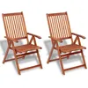 Image de vidaXL Chaises Pliables De Jardin 2 Pcs Bois Solide D'acacia Marron