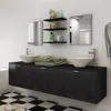 Image de vidaXL 8 pièces de mobilier de salle de bain et lavabo Noir272233