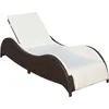 Image de vidaXL Chaise longue avec coussin Résine tressée Marron41974