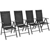 Image de vidaXL Chaises pliables de jardin lot de 4 Aluminium et textilène Noir41731