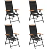 Image de vidaXL Vidaxl 4 Pcs Chaises Pliables De Jardin Aluminium Et Textilène Noir