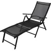 Image de vidaXL Vidaxl Chaise Longue Pliable Aluminium Noir