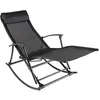 Image de vidaXL Chaise à bascule de jardin Acier et textilène Noir42158