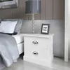 Image de vidaXL Table de chevet en style français 2 pcs Blanc242887
