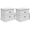 Image de vidaXL Table De Chevet 2 Pcs Blanc