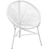 Image de Chaise De Jardin En Corde Forme De Lune RÃ©sine TressÃ©e Blanc