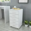 Image de vidaXL Caisson à tiroir de bureau avec roulettes et 5 tiroirs blanc243064