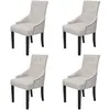 Image de vidaXL Chaises à manger lot de 4 gris crème tissu