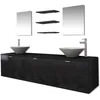 Image de vidaXL VidaXL Dix pièces pour salle de bains avec lavabo et robinet noir
