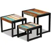 Image de vidaXL Vidaxl Tables De Nidification En Bois De Récupération Massif 3 Pcs