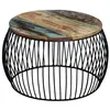 Image de vidaXL Table basse ronde 68x37 cm Bois de récupération massif243300
