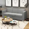 Image de vidaXL Canapé à 3 places Tissu Gris clair243581