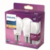 Image de Philips Ampoule Led Equivalent100W E27 Blanc Chaud Non Dimmable, Verre, Lot De 2