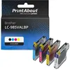 Image de PrintAbout huismerk Inktcartridge LC-985VALBP 4-kleuren Multipack Geschikt voor Brother