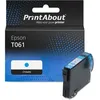 Image de PrintAbout huismerk Inktcartridge T061 (C13T061240) Cyaan Geschikt voor Epson