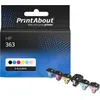 Image de PrintAbout huismerk Inktcartridge 363 (C8721EE) 6-kleuren Multipack Geschikt voor HP