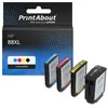 Image de PrintAbout huismerk Inktcartridge 88XL (C9396AE) 4-kleuren Multipack Hoge capaciteit Geschikt voor HP