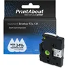Image de PrintAbout huismerk Tape TZe-121 Zwart op transparant (9 mm) Geschikt voor Brother