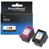 Image de PrintAbout huismerk Inktcartridge 302XL (F6U67AE) Zwart + 3 kleuren Multipack Hoge capaciteit Geschikt voor HP