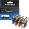 Image de PrintAbout huismerk Inktcartridge LC-127XLVALBP 4-kleuren Multipack Hoge capaciteit Geschikt voor Brother