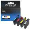 Image de PrintAbout huismerk Inktcartridge 16XL (C13T16364012) 4-kleuren Multipack Hoge capaciteit Geschikt voor Epson
