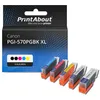 Image de PrintAbout huismerk Inktcartridge PGI-570PGBK XL (CLI-571) 5-kleuren Multipack Hoge capaciteit Geschikt voor Canon