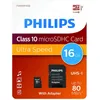 Image de Philips Carte microSDHC Philips FM16MP45B/00 16 Go Class 10 1 pc(s)