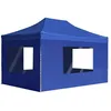 Image de vidaXL Vidaxl Tente De Réception Pliable Avec Parois Aluminium 4,5x3 M Bleu