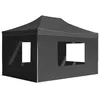 Image de vidaXL Partytent inklapbaar met wanden 4,5x3 m aluminium antraciet45498