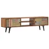 Image de vidaXL Meuble TV 140x30x40 cm Bois solide d'acacia247682