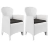 Image de vidaXL Chaise de jardin lot de 2 coussin Blanc Plastique Aspect rotin