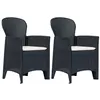 Image de vidaXL Chaises de jardin lot de 2 avec coussin Anthracite Plastique45599