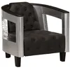 Image de vidaXL Fauteuil en style d'aviation noir cuir véritable247795