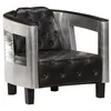 Image de Fauteuil En Style D'aviation Noir Cuir VÃ©ritable