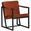 Image de vidaXL Fauteuil marron cuir vÃ©ritable