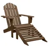 Image de vidaXL Chaise de jardin avec pouf Bois Marron45701